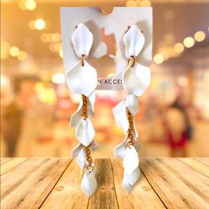 Fashion Acrylic Petal Flower Tassel Dangle Earrings